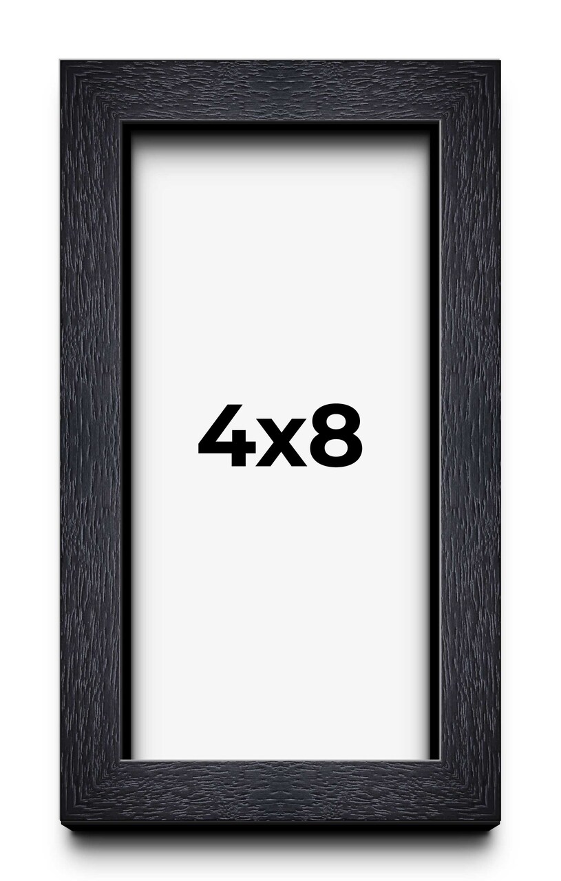 4x8 Shadow Box 1" Depth Black Picture Frame - UV Acrylic, Backing, Hanging Hardware